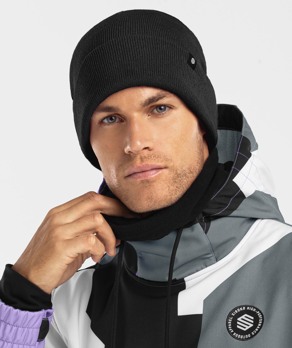 Winterbeanie Siroko Snowflake Black