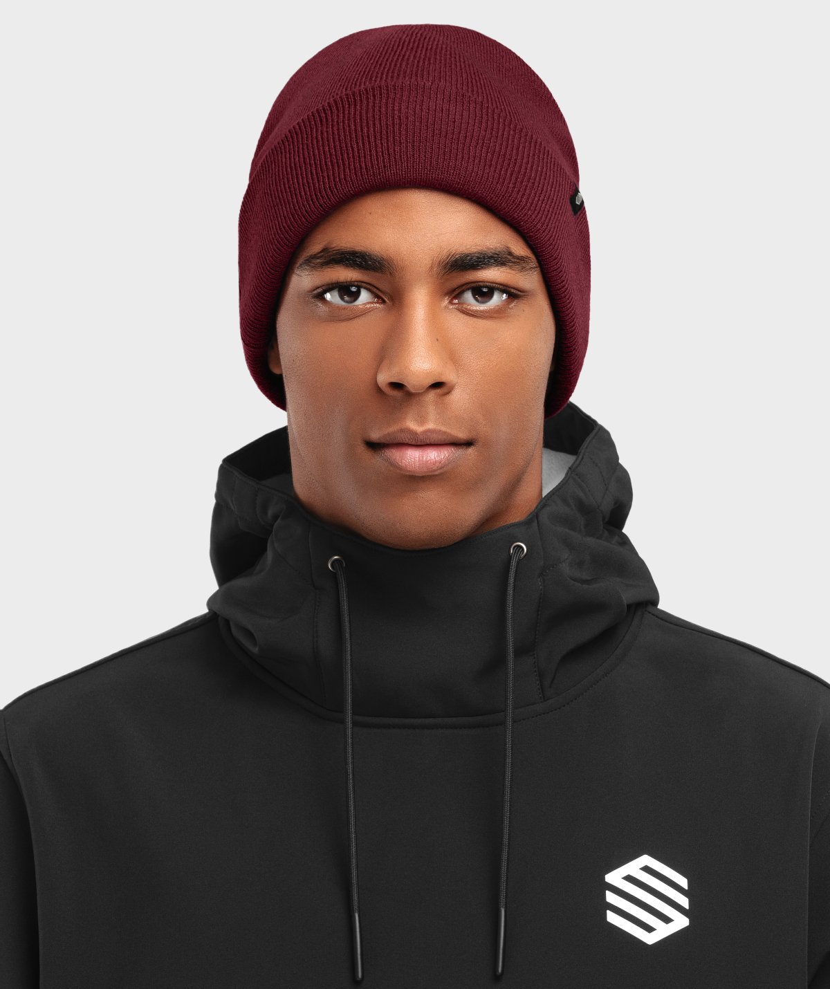 Winterbeanie Siroko Snowflake Maroon
