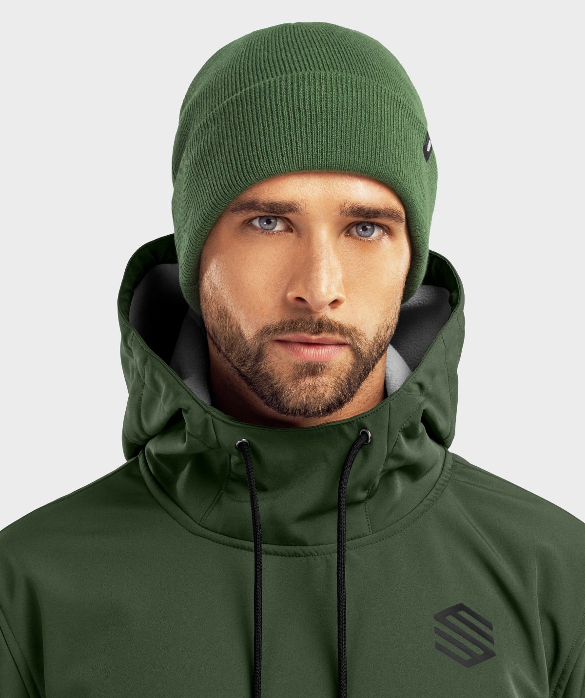 Winterbeanie Siroko Snowflake Green