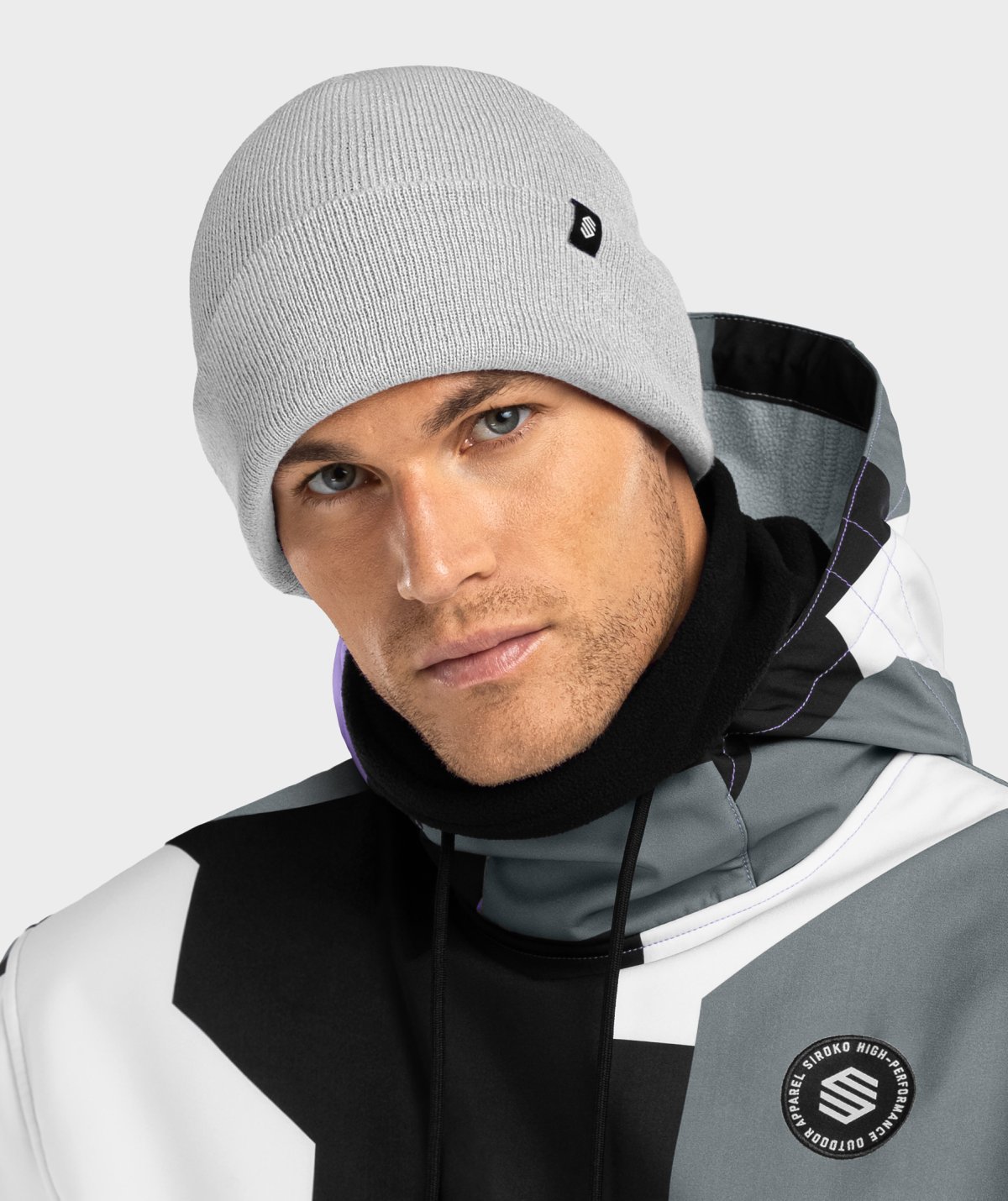 Winterbeanie Siroko Snowflake Gray