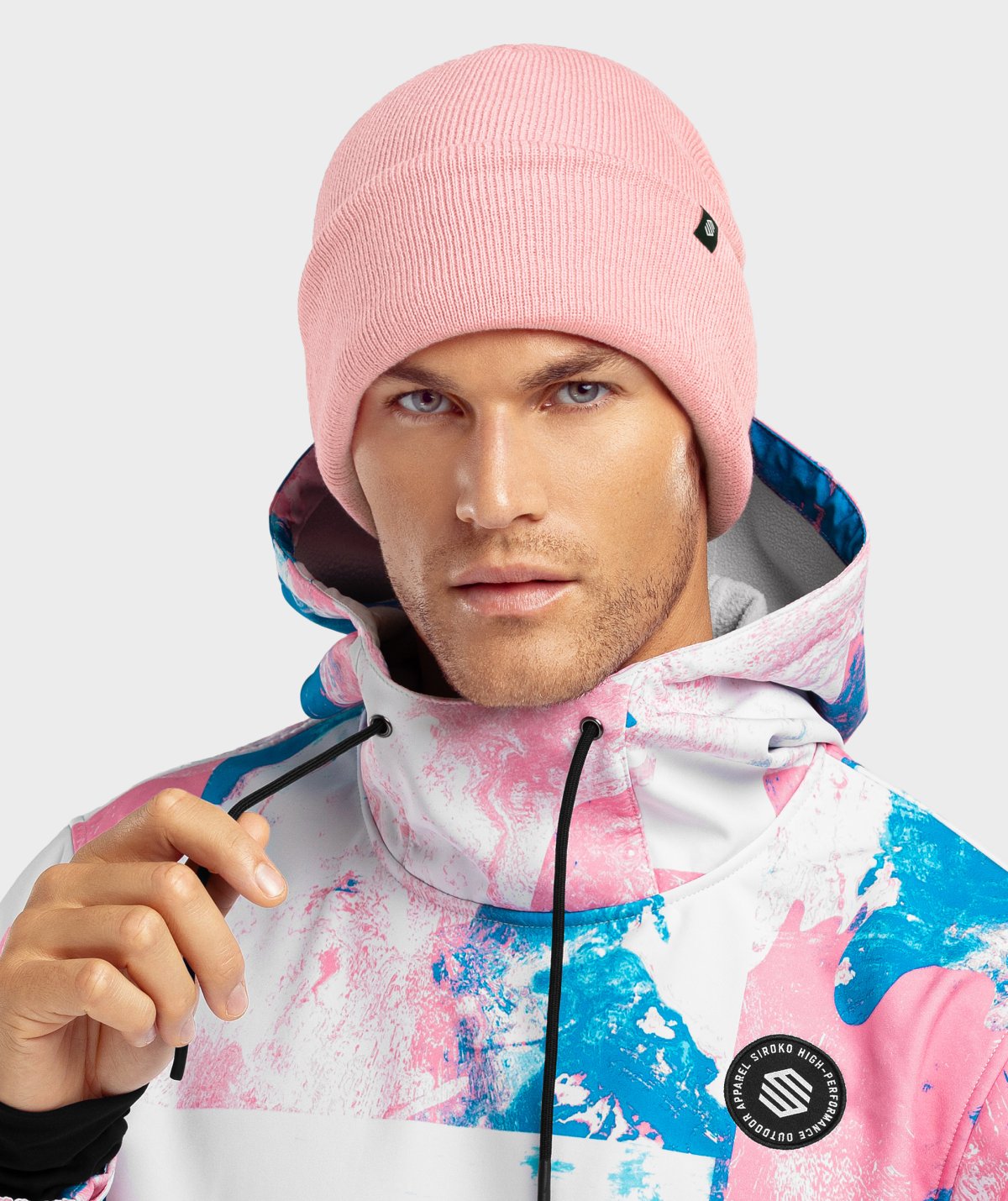 Winterbeanie Siroko Snowflake Pink