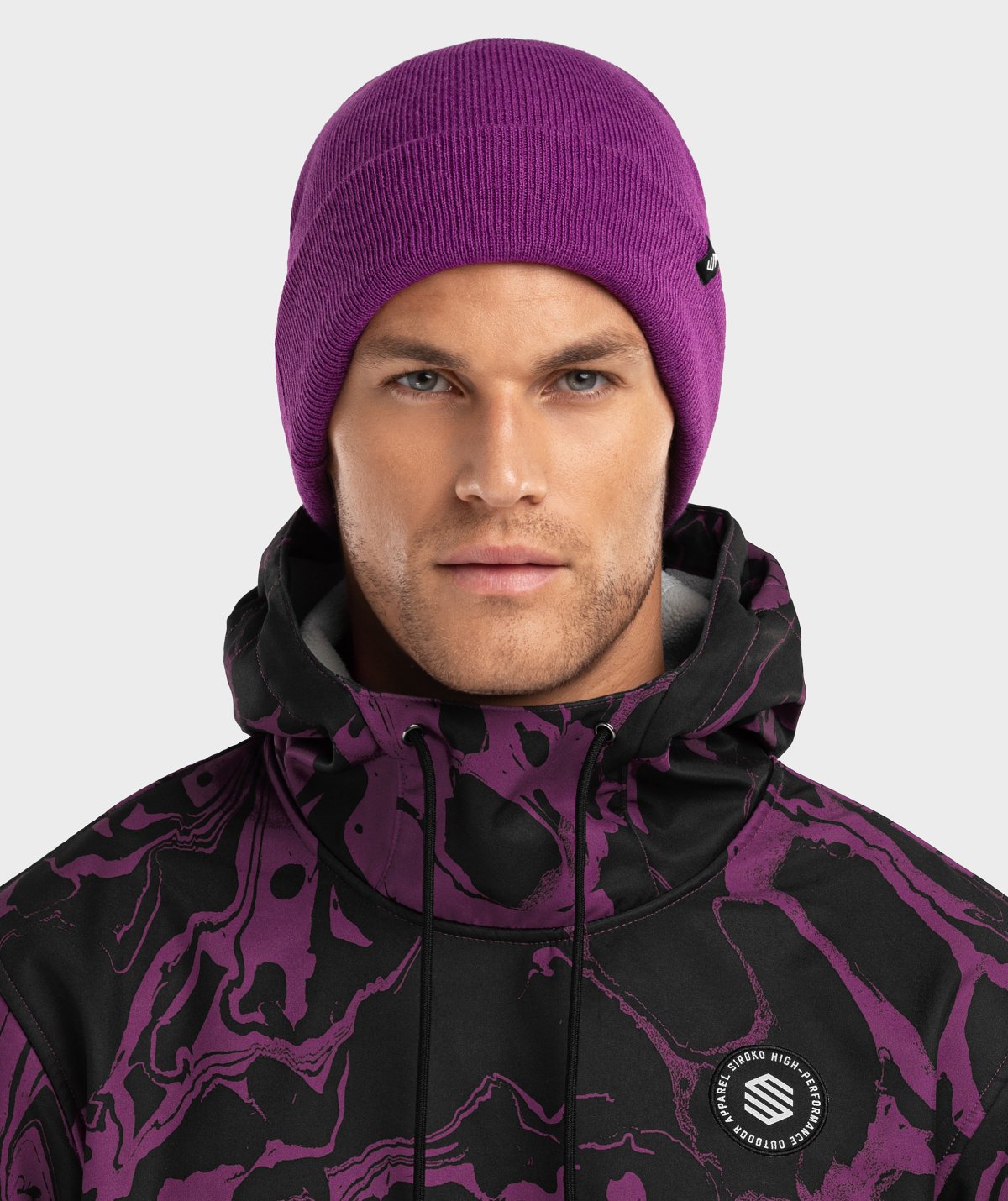 Winterbeanie Siroko Snowflake Grape