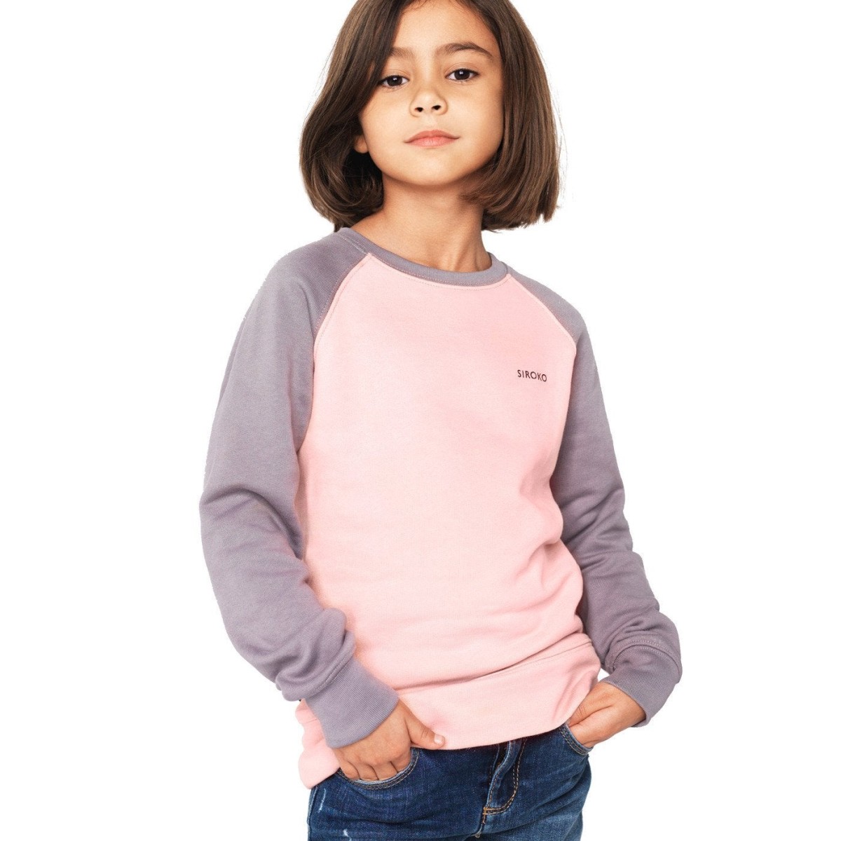 Siroko Coral Fox Kinder-Sweatshirt mit RaglanÃ¤rmeln