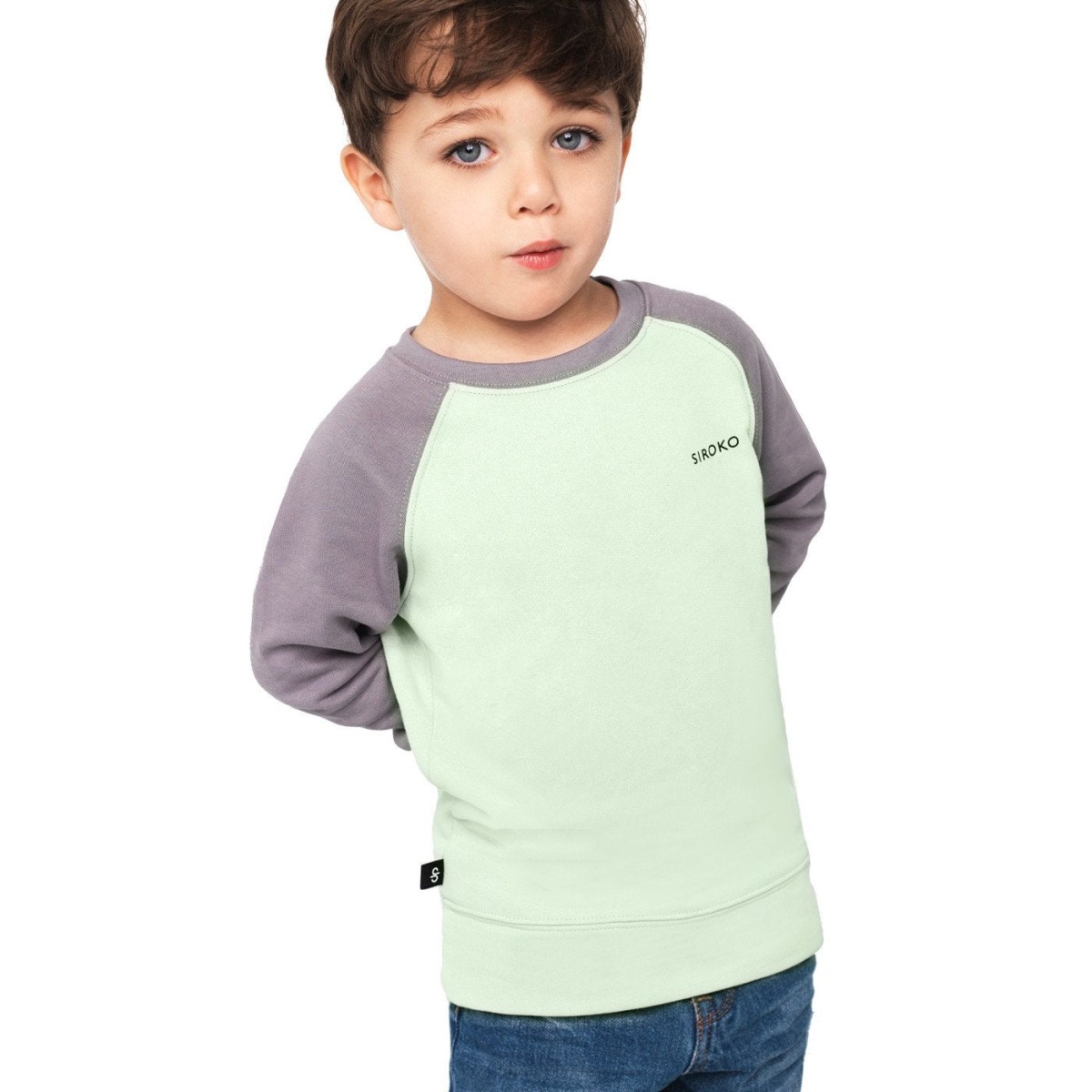 Siroko Forest Oak Kinder-Sweatshirt mit RaglanÃ¤rmeln
