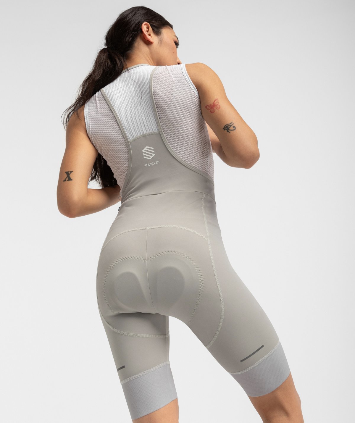 SÃ­a kurze Damen-FahrradtrÃ¤gerhose aus Recyclingmaterialien
